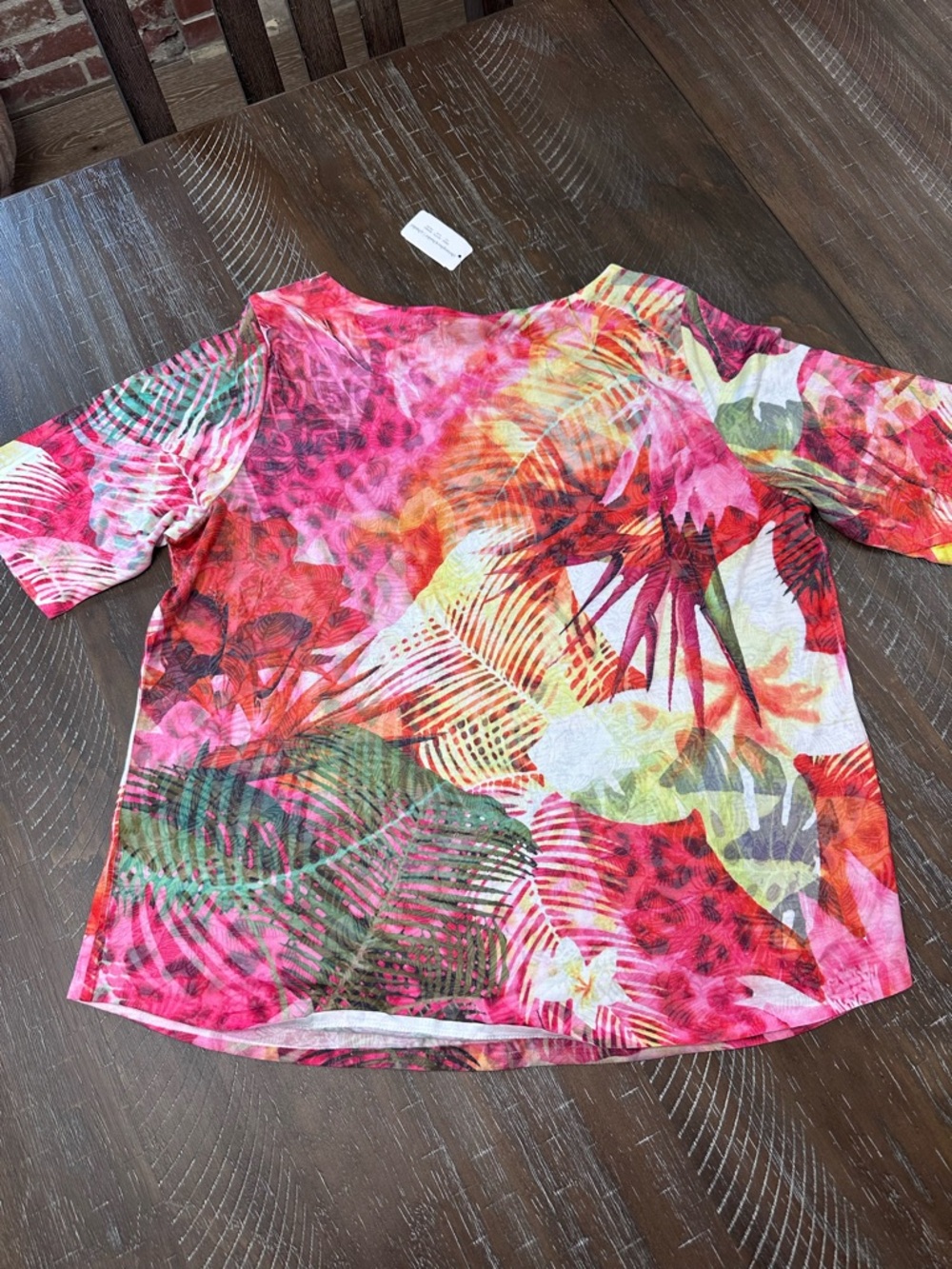 Christopher & Banks Multi-Color Tropical Print Top - Picture 3 of 3